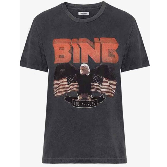 Anine Bing Black Vintage-look "Los Angeles" Tshirt - S, oversized - Picture 12 of 13